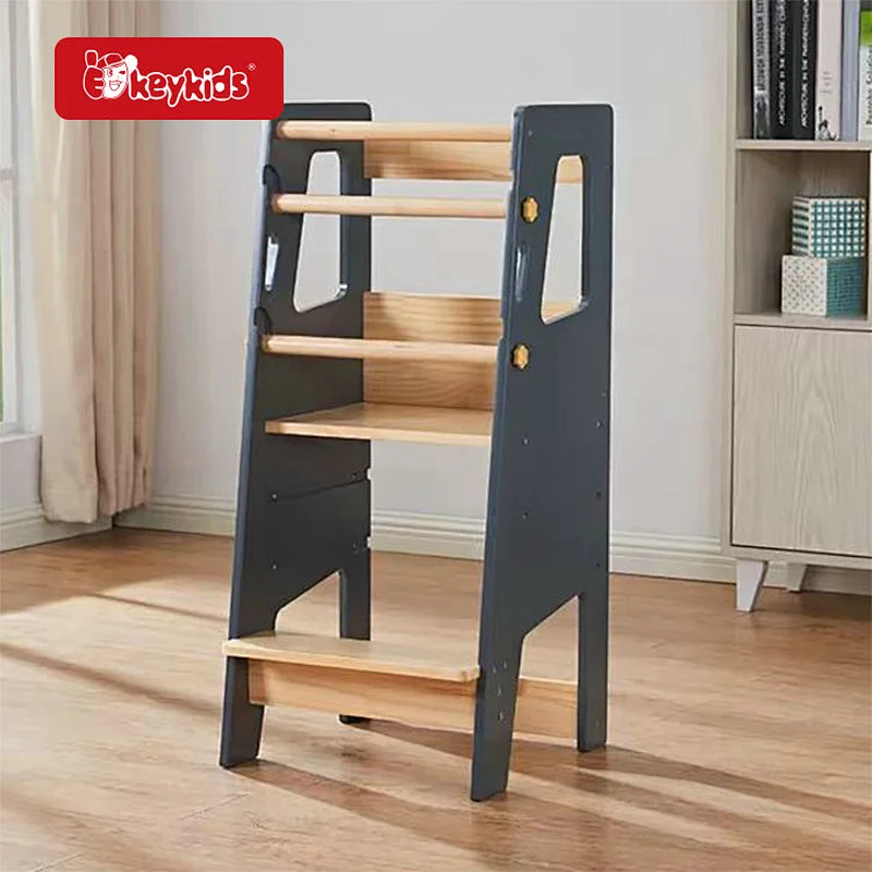 Factory Wholesale Standing Tower Wooden Folding Counter Stool for Kids W08G396